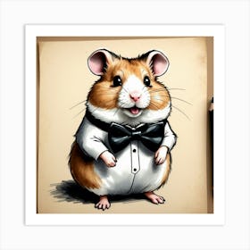 Hamster In A Bow Tie 1 Art Print