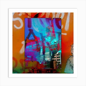 Cyberpunk Square Art Print