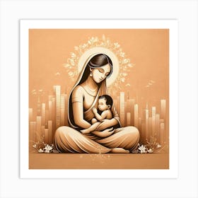 Mother And Child Happy Mother's Day 19 Art Print