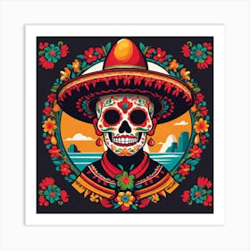 Day Of The Dead Skull 135 Art Print