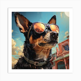 Dog In Sunglasses 6 Art Print