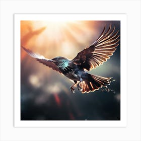 A Bird Soaring Freely In The Sky Representing Freedom And Boundless Possibilities 256413089 (1) Art Print