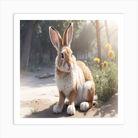 Rabbit In The Woods Art Print