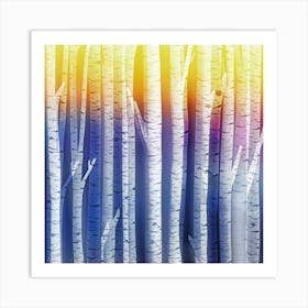 Birch Tree Background Scrapbooking 1 Art Print