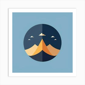 Flat Mountain Icon Art Print