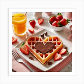 Heart Waffles Art Print