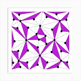 Abstract Purple And Black Dots Art Print