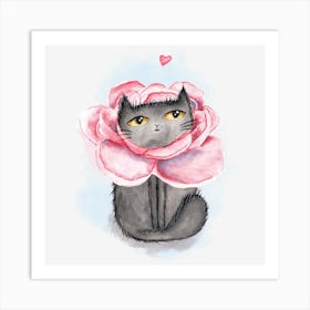 Cat In A Flower Art Print