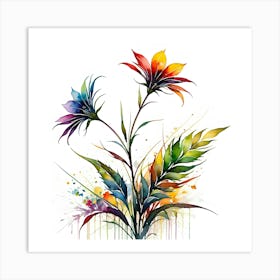 Watercolor Flowers Art Print