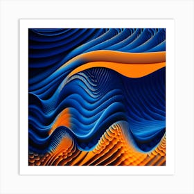 Blueorangewaves Art Print