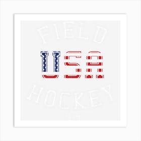 American Flag Usa Field Hockey Player Gift Art Print