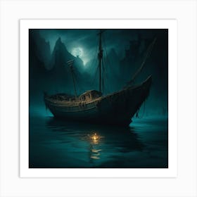 Ship In The Dark Art Print