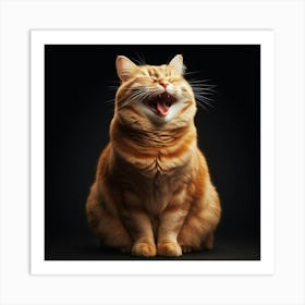 Yawning Cat Art Print