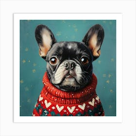 Christmas Frenchie 6 Art Print