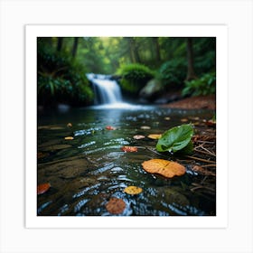 Waterfall In The Forest 3 Art Print