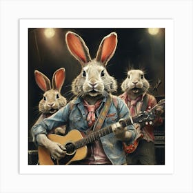 Rabbits On Stage Art Print