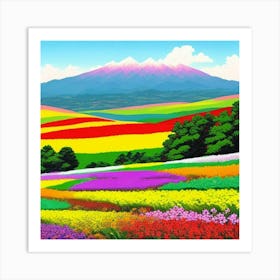 Japanese Flower Field Art Print