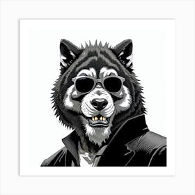 Wolf In A Suit Art Print