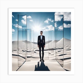 Man In The Desert 98 Art Print