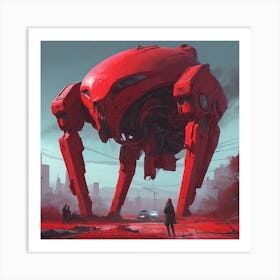 Red Giant Robot Art Print