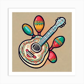 Mexican Guitar 19 Art Print