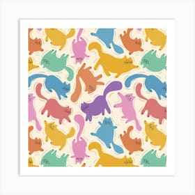 Colorful Cats Art Print