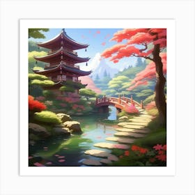 Japanese garden 1 Art Print