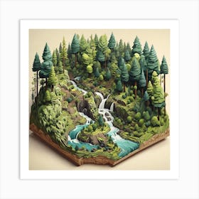 3d Forest Art Print