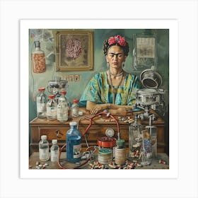 Teentempo Frida With Medication A Still Life Painting Art Print