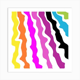 Stripes Warp Liquid Multicolor Kids Art Print