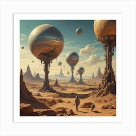 Futuristic Desert Landscape Art Print