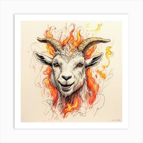 Goat In Flames 37 Art Print