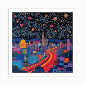 San Francisco Night Sky Art Print