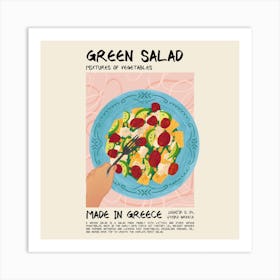 Green Salad Square Art Print