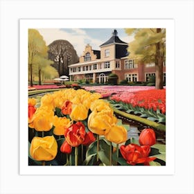 Tulips In The Garden 5 Art Print