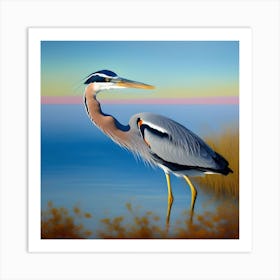 GREAT BLUE HERON Art Print