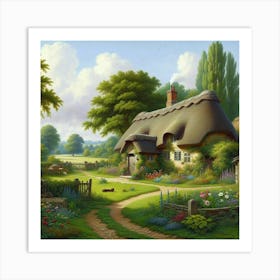 Cottage In The Country Art Print