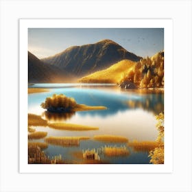 Autumn Lake 4 Art Print