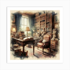 Old Library Art Print