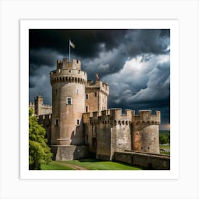 Castle Under A Stormy Sky Art Print