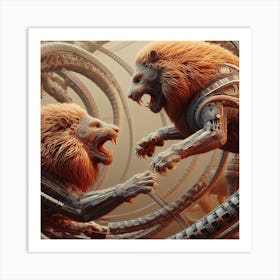 Sci-Fi Lions Art Print