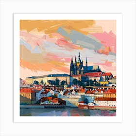 A Prague Castle In Prague Expressive Strokes Ill 1720028675 4 Art Print