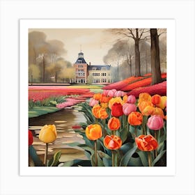 Tulips In The Garden 6 Art Print