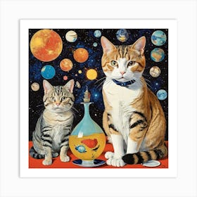 Cats In Space Art Print