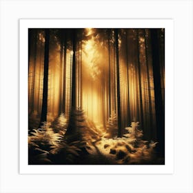 Bokeh Forest Art Print