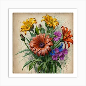 Flowers In A Vase 5 Art Print