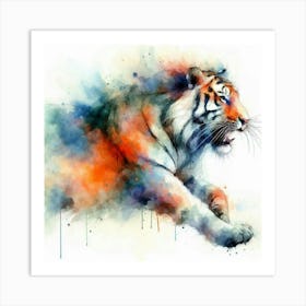 Tiger Watercolor Painting Art Print