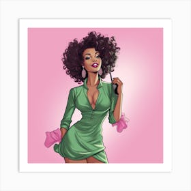 Afro Chick Art Print