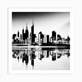 Black And White Cityscape 18 Art Print