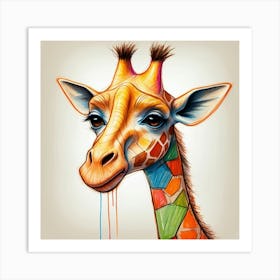 Colorful Giraffe 1 Art Print